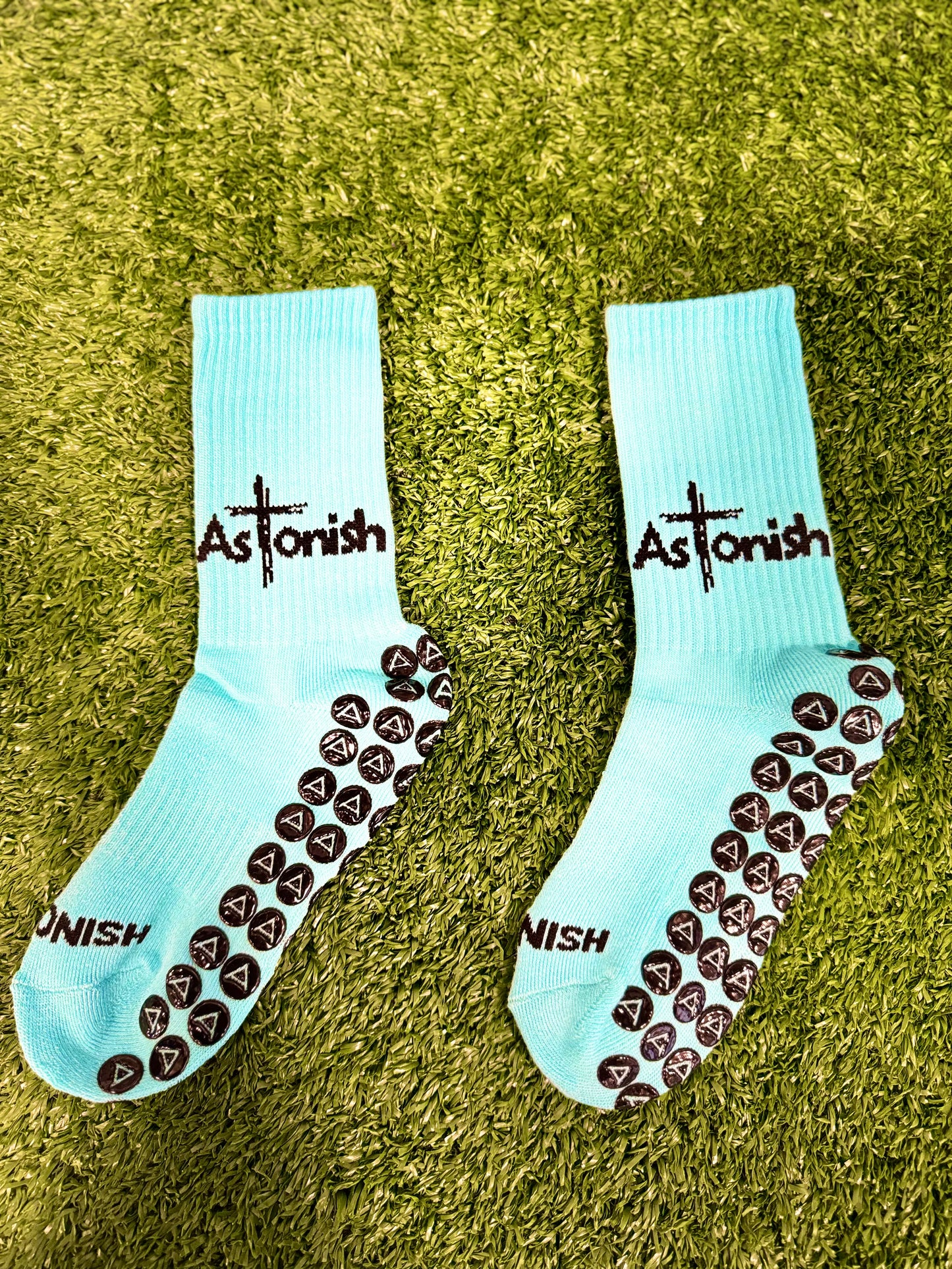 Faith ✝️ Teal Grip Socks