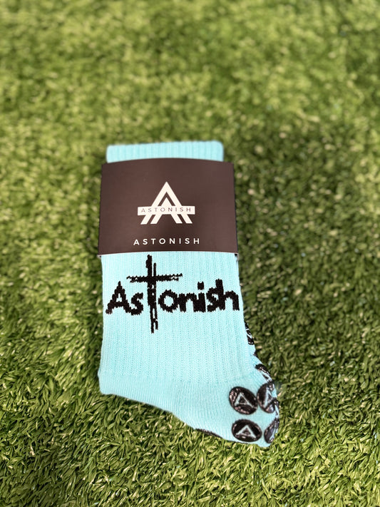 Faith ✝️ Teal Grip Socks