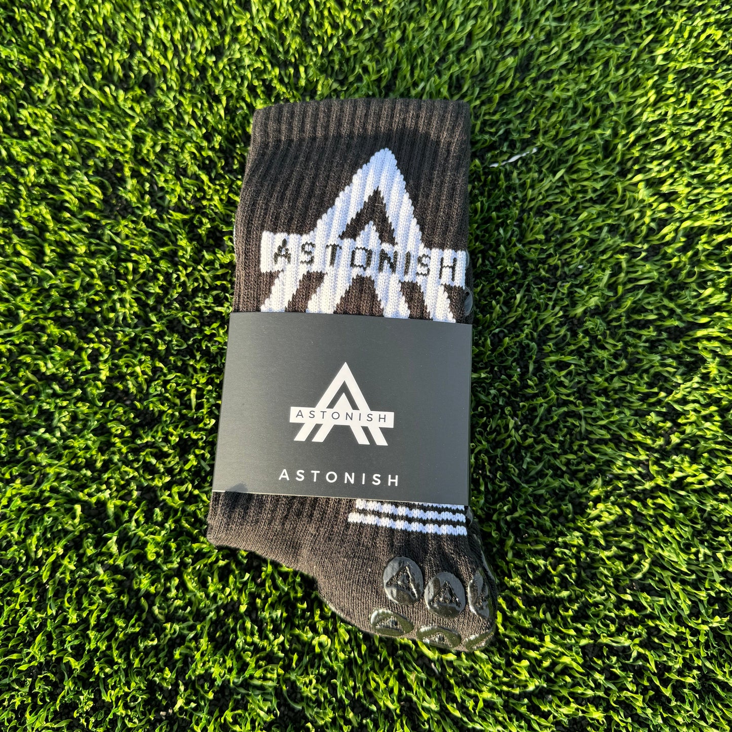 Black Astonish Grip Socks